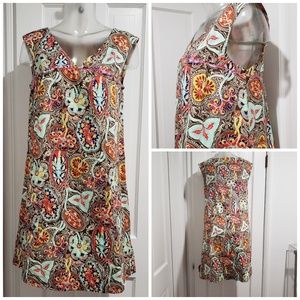 Seaton Paisley Cotton Smock Dress LG